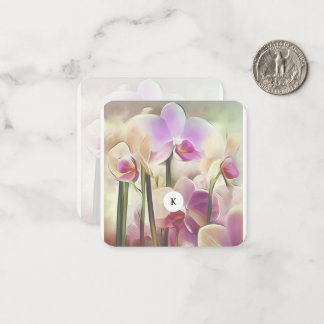 Modern Stylish Orchids | Add Your Initial Note Card