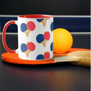 Modern Stylish Paddle,Ball White Background Mug