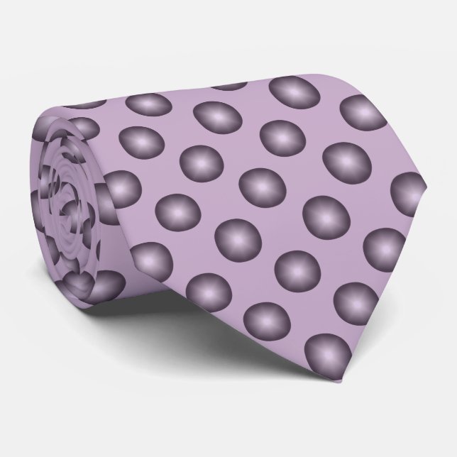 Modern Stylish Pale Purple Polka Dot Neck Tie (Rolled)