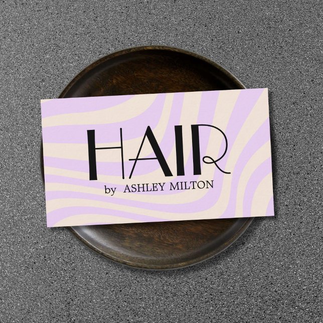 Modern Stylish Pastel Purple Abstract Bold Hair Business Card (Creator Uploaded)