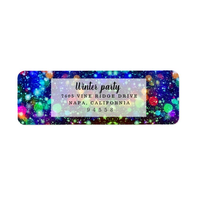 Modern Stylish Patterns Winter Party Label (Front)