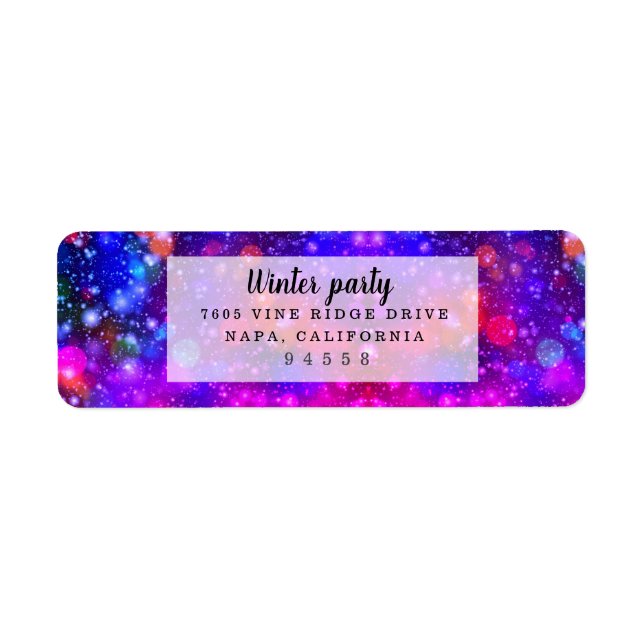 Modern Stylish Patterns Winter Party Label (Front)