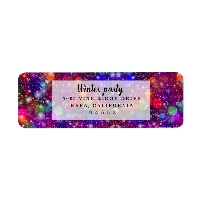 Modern Stylish Patterns Winter Party Label (Front)