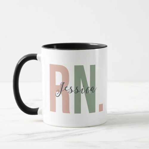 Modern Stylish Personalized RN Registered Nurse  Mug