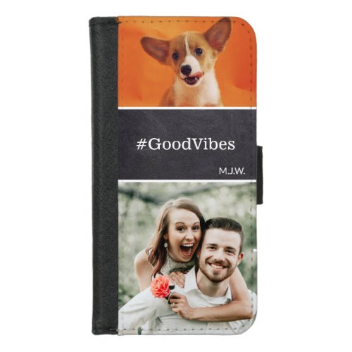 Modern Stylish Pet and Family Photo iPhone 87 Wallet Case