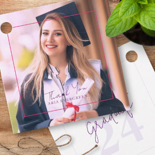 Modern Stylish Photo Graduation Envelope Seal Favor Tags