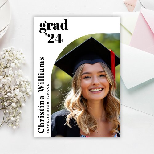 Modern Stylish Photo High School Graduation Party Invitation