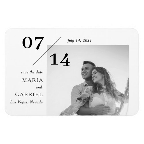 Modern stylish photo on black and white Wedding Magnet