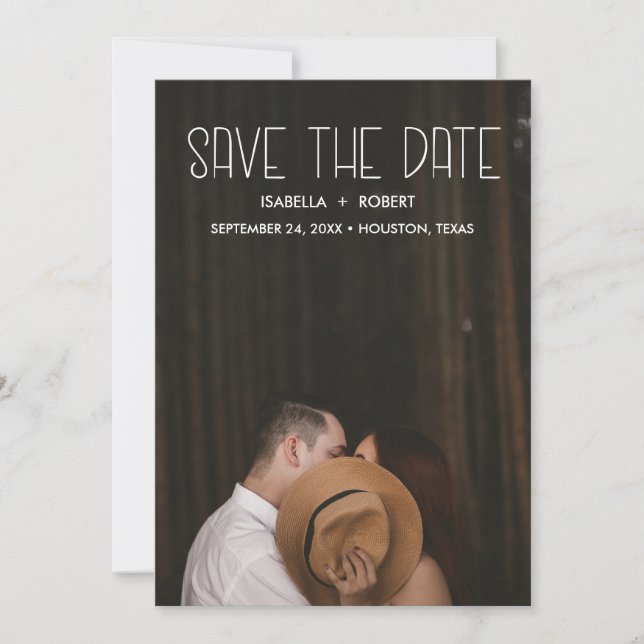 Modern STYLISH  photo save the date personalized (Front)
