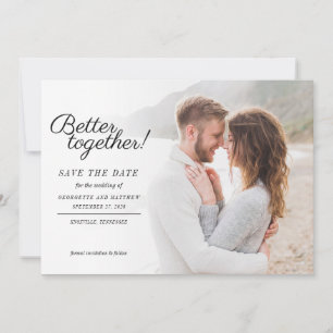 Modern Stylish Photo Script Wedding Save The Date