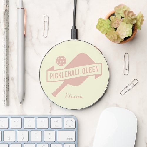 Modern Stylish Pickleball Personalized  Wireless Charger