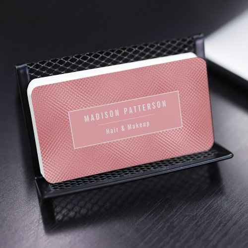 Modern Stylish Pink Foil Textured Professional Business Card