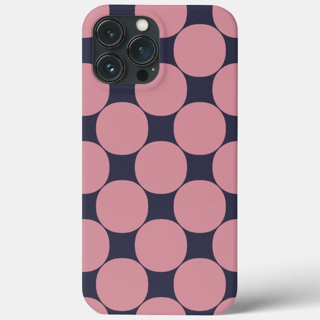 Modern Stylish Pink Polka Dot  Case-Mate iPhone Case (Back)