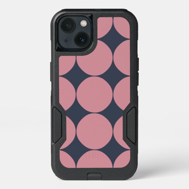Modern Stylish Pink Polka Dot Otterbox iPhone Case (Back)
