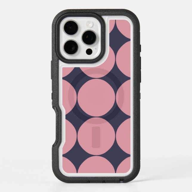 Modern Stylish Pink Polka Dot  Otterbox iPhone Case (Back)