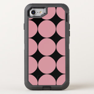 Modern Stylish Pink Polka Dot OtterBox Defender iPhone SE/8/7 Case