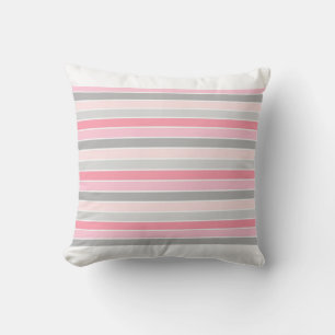 Modern Stylish Pink Stripe Pattern Throw Pillow