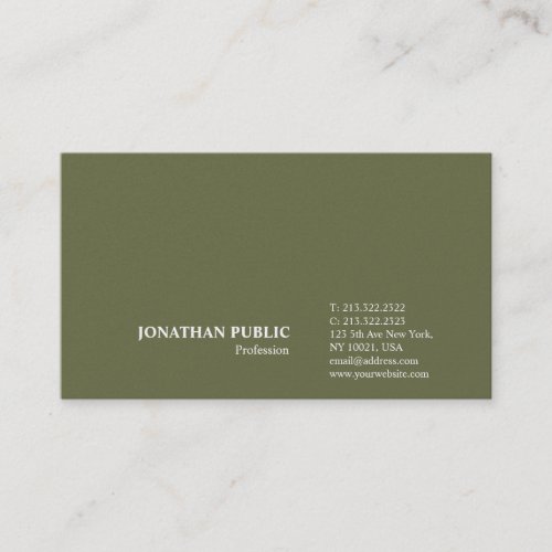 Modern Stylish Plain Premium Pearl Finish Luxury Business Card