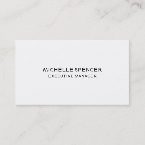 Modern Stylish Plain Simple Black White Business Card