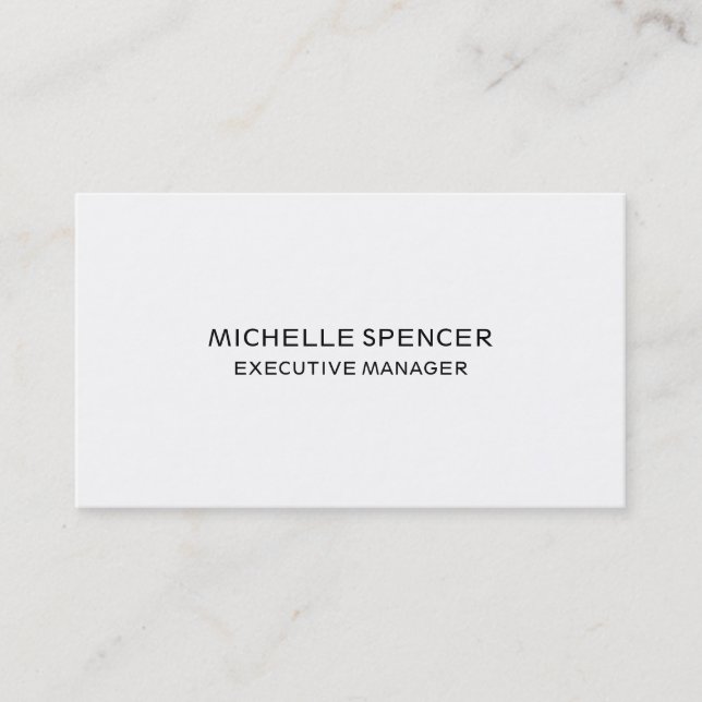 Modern Stylish Plain Simple Black White Business Card (Front)