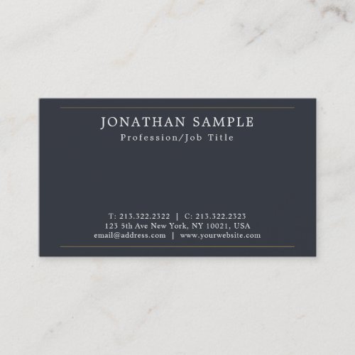 Modern Stylish Plain Sleek Design Professional Business Card