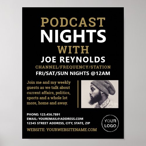 Modern  Stylish Podcaster Podcast Advertising Poster