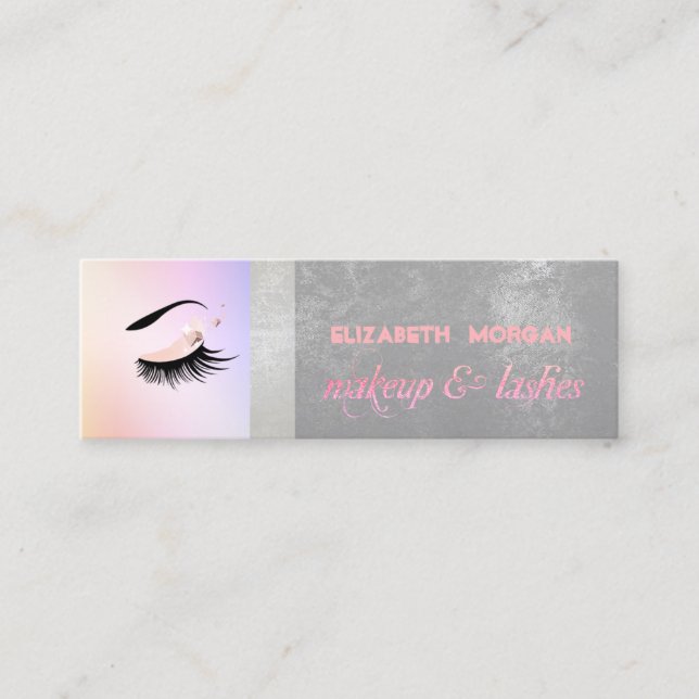 Modern Stylish Professiona,Lashes Mini Business Card (Front)