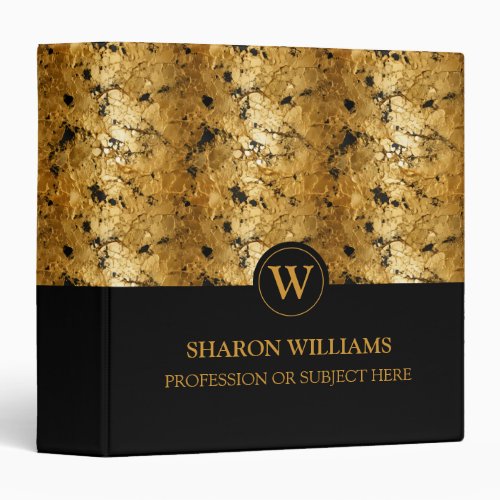 Modern Stylish Professional Black  Gold  3 Ring Binder