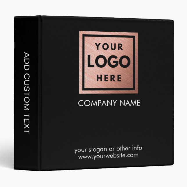 Modern Stylish Professional Business Logo Custom 3 Ring Binder (Front/Spine)