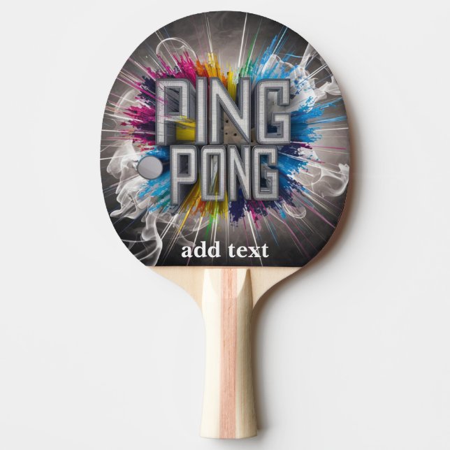 modern stylish Professional colorful text  Ping Pong Paddle (Front)