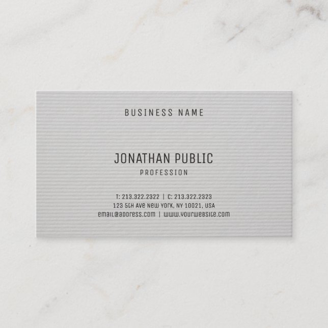 Modern Stylish Professional Design Elegant Plain Business Card (Front)