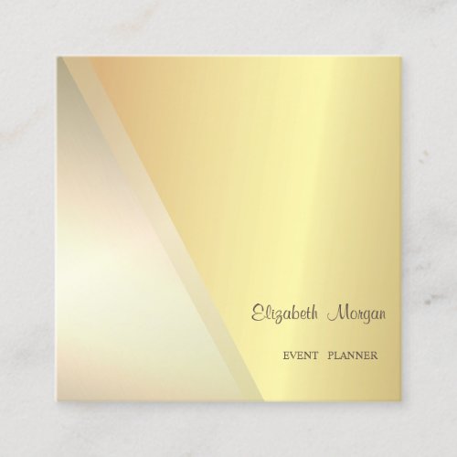 Modern Stylish Professional Geometric Gold Square Business Card