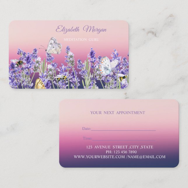 Modern Stylish,Professional Lavander Appointment (Front/Back)