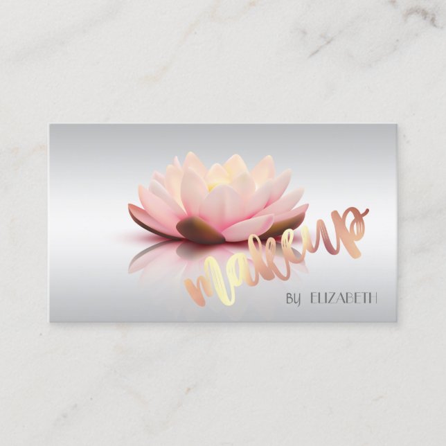 Modern Stylish Professional,Makkeup,Lotus Business Card (Front)