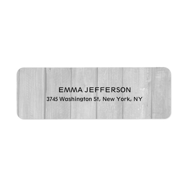 Modern Stylish Professional Trendy Grey Wood Label (Front)