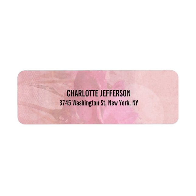 Modern Stylish Professional Trendy Pink Rose Label (Front)