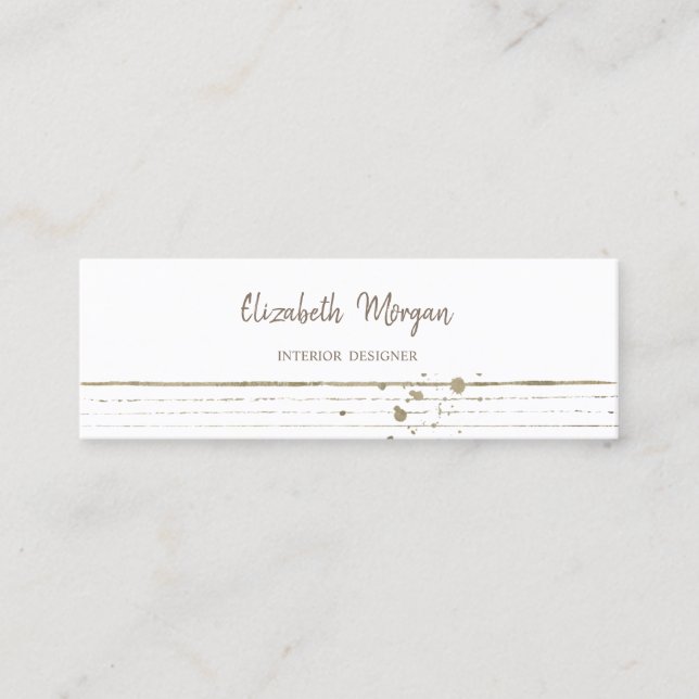Modern Stylish Professional,White, Stripes Mini Business Card (Front)