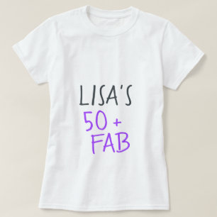 Modern Stylish Purple 50 Fabulous Birthday T-Shirt