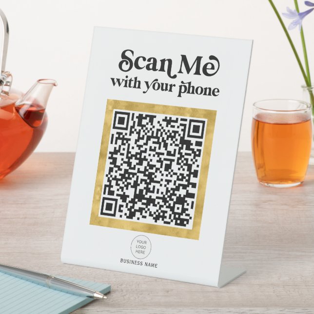 Modern Stylish QR code business sign with Logo (In SItu)