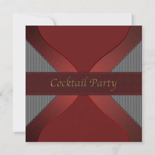 Modern Stylish Red &amp; Black Cocktail Party Invitati Personalized Invitations