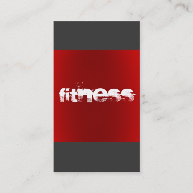 Modern Stylish Red Grey Fitness Center Sports Business Card (Front)