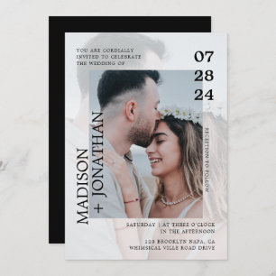 Modern Stylish Romantic Photo Wedding Invitation