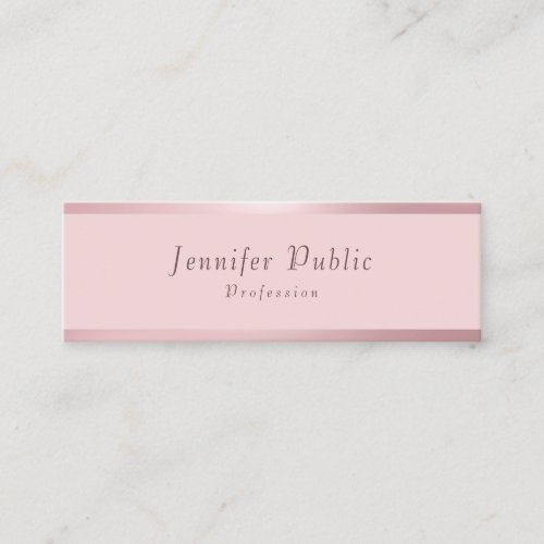 Modern Stylish Rose Gold Elegant Simple Template Mini Business Card