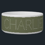 Modern Stylish Sage Green Dog Food Water  Bowl<br><div class="desc">A stylish and modern pet food bowl with the name of choice on sage green background. Click on "Customize It" to change the text,  fonts and colors. This personalized dog bowl is a minimal chic choice for your dog or cat.</div>