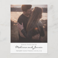 Modern Stylish Save The Date Photo Announcement Postcard