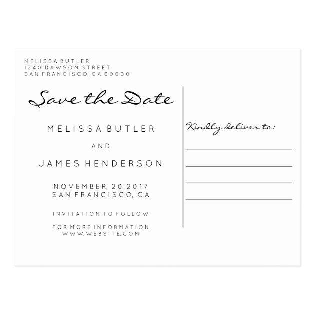 Modern Stylish Save The Date Photo Postcard