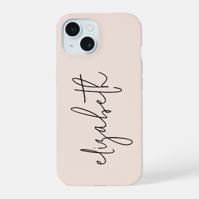 Modern Stylish Script Blush Pink  Iphone Case (Back)