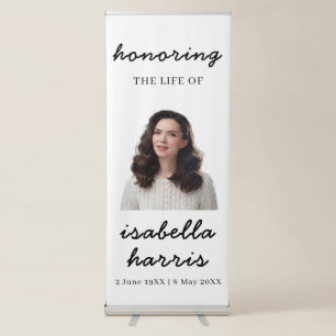 Modern Stylish Script Celebration of Life Design Retractable Banner