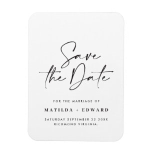 Modern stylish script elegant typography wedding magnet