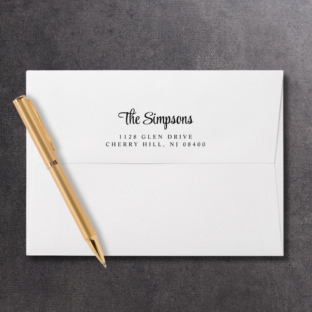 Modern Stylish Script Return Address Envelope (Creator Uploaded)